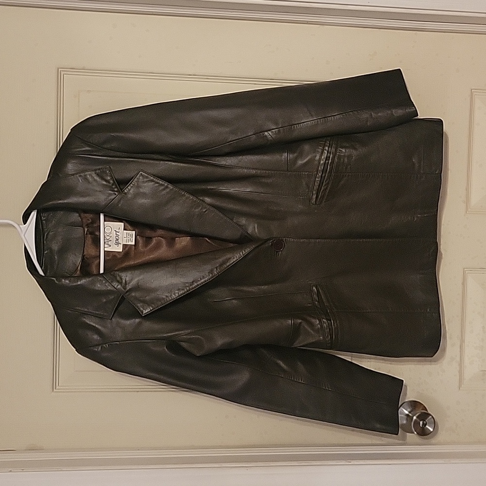 Vintage Vakko sport leather jacket
